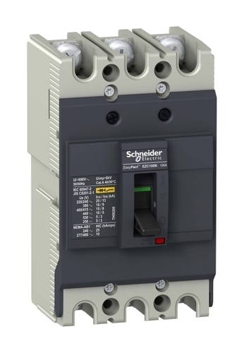 Силовой автомат Schneider Electric Easypact EZC 100, TM-D, 18кА, 3P, 16А
