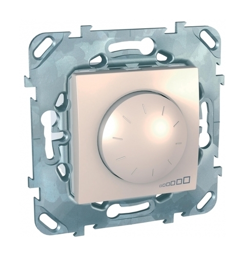 Светорегулятор поворотно-нажимной Schneider Electric UNICA, 1-10В, 400 Вт, бежевый