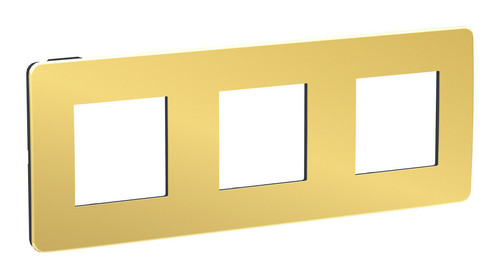 Рамка 3 поста Schneider Electric UNICA NEW STUDIO, два цвета, золото, антрацит