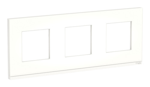 Рамка 3 поста Schneider Electric UNICA PURE, горизонтальная, матовое стекло, белый
