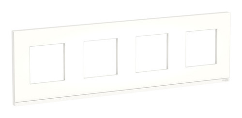 Рамка 4 поста Schneider Electric UNICA PURE, горизонтальная, матовое стекло, белый