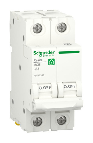 Автоматический выключатель Schneider Electric Resi9 2P 63А (C) 6кА, R9F12263