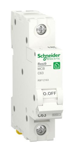 Автоматический выключатель Schneider Electric Resi9 1P 63А (C) 6кА, R9F12163