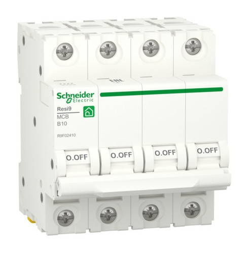 Автоматический выключатель Schneider Electric Resi9 4P 10А (B) 6кА, R9F02410