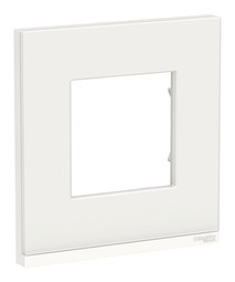 Рамка 1 пост UNICA PURE, горизонтальная, белое стекло, белый