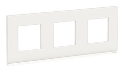 Рамка 3 поста UNICA PURE, горизонтальная, белое стекло, белая