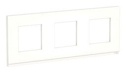 Рамка 3 поста UNICA PURE, горизонтальная, матовое стекло, белый