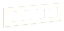 Рамка 4 поста UNICA PURE, горизонтальная, матовое стекло, белый