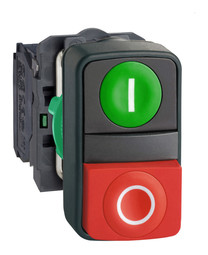 Кнопка двойная Harmony 22 мм, IP66, Красный + зеленый