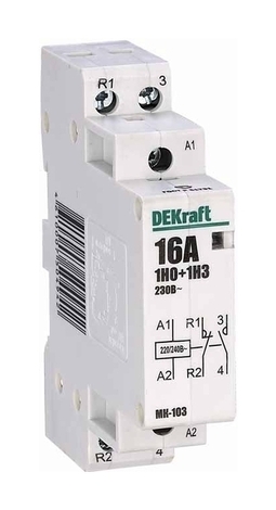 Модульный контактор DEKraft МК-103 1НО+1НЗ 16А 230В AC, 18051DEK